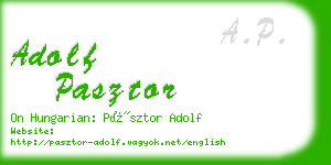 adolf pasztor business card
